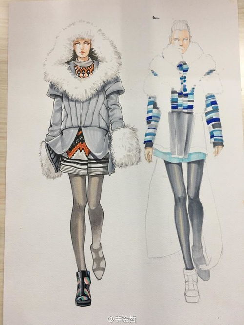 马克笔手绘冬季服装 服装画手绘技法